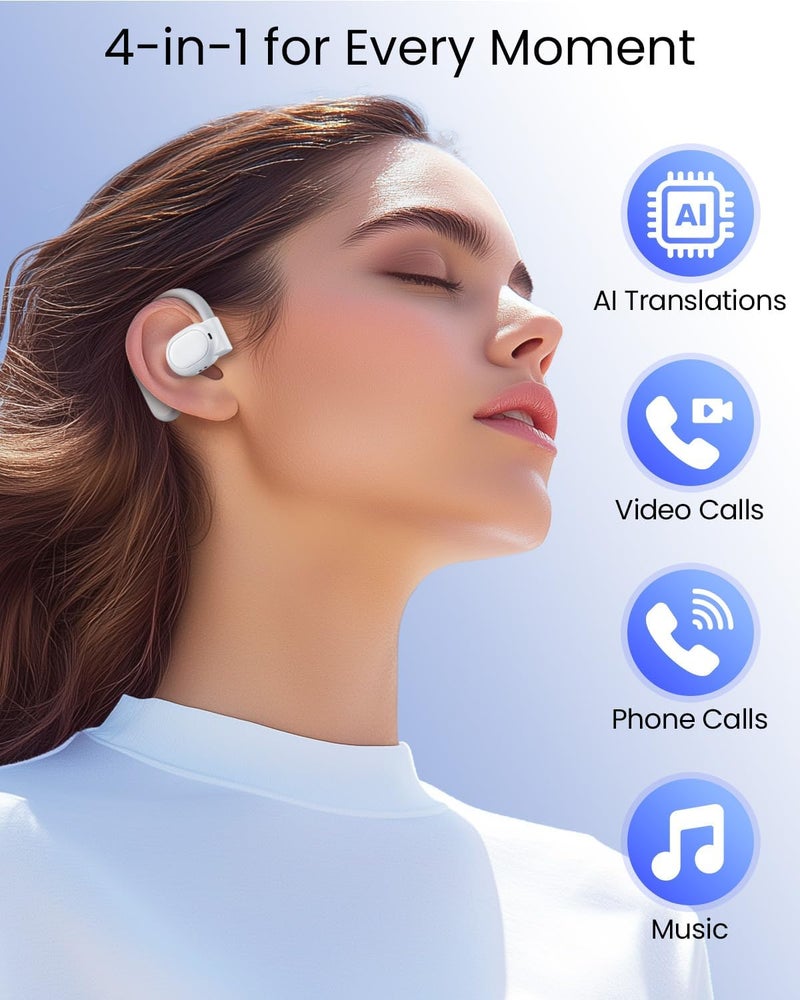 TAGRY AI Translation Earbuds Real Time for Work Travel Study Entertainment Everyday Life White - Image 5